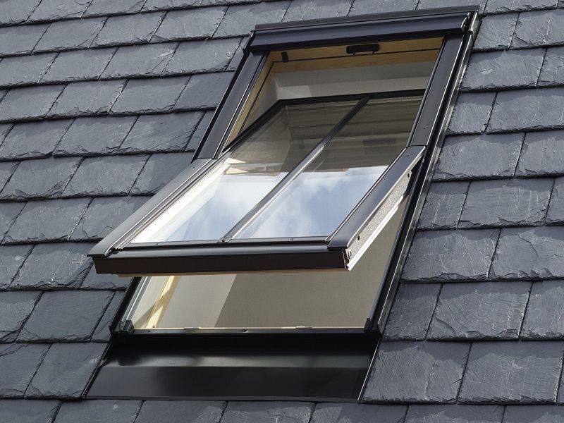 velux roof window black tiles