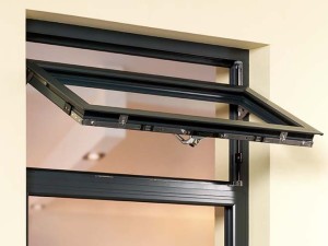 open black aluminium casement window hardware