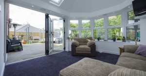 Bifolding doors opening out onto deck