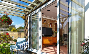 White aluminium patio doors by Anglian Home Improvements myglazing ggf