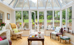 uPVC conservatory finished in white by Anglian Home Improvements myglazing ggf