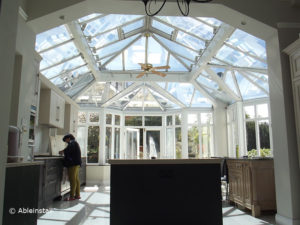 conservatory interior with window film
