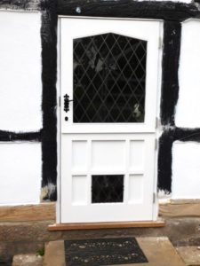 Stable door with dog window, by Cheshire Joinery Services