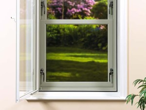 window with secondary glazing in open position