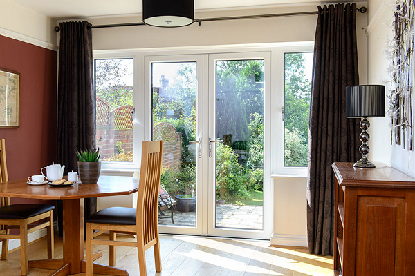 Dining room with french doors