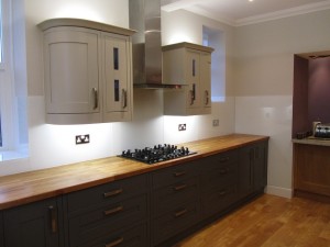 White kitchen splashback in modern minimalist kitchen