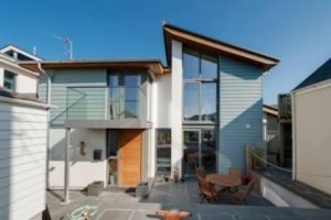 Modern two storey home with large glazed areas