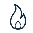 gas heating flame icon