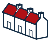 terraced homes with red roofs diagram