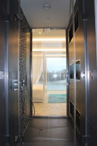 Switchable glass shower door On