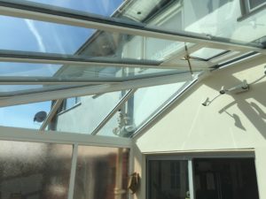 Solar bronze 20 film fitted to conservatory roof by Able Install
