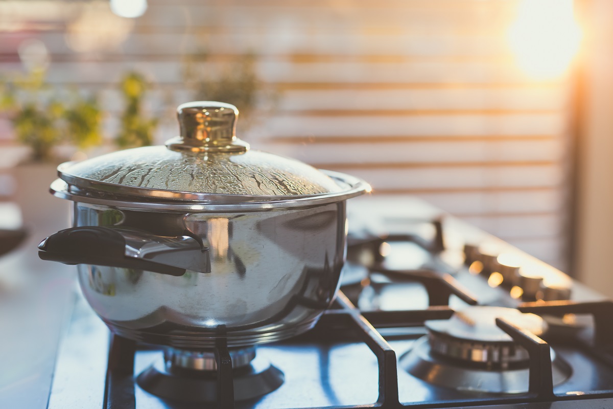 boiling pot on stovetop